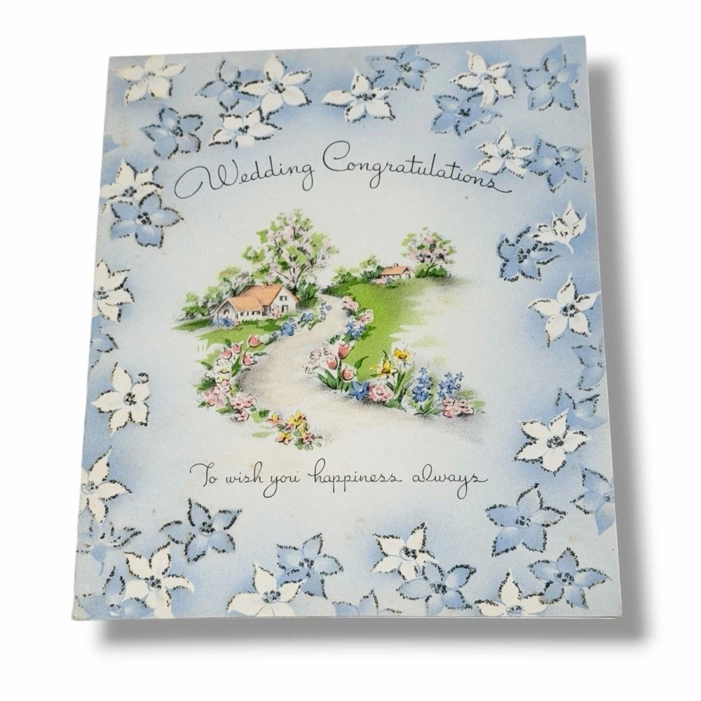 Norcross Wedding Congratulations To Wish You Happiness Always Vintage Card BBX